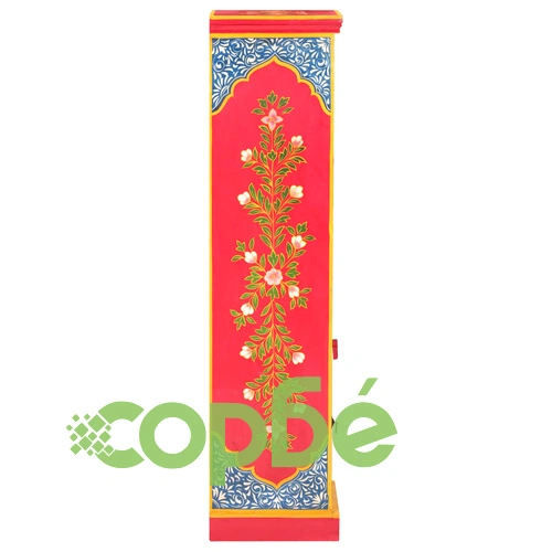 Ръчно декориран висок шкаф, 40x30x120 см, мангово дърво масив ➤ топ цена ➤ sorbe.bg