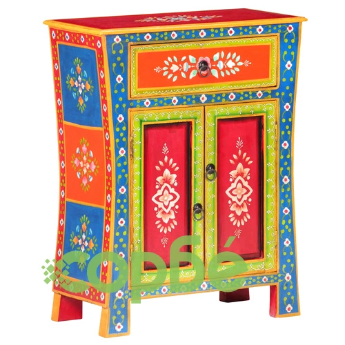 Ръчно декориран шкаф, 60x30x75 см, мангово дърво масив ➤ топ цена ➤ sorbe.bg