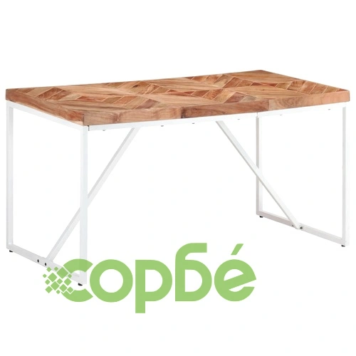 Трапезна маса, 140x70x76 cм, акациево и мангово дърво масив ➤ топ цена ➤ sorbe.bg