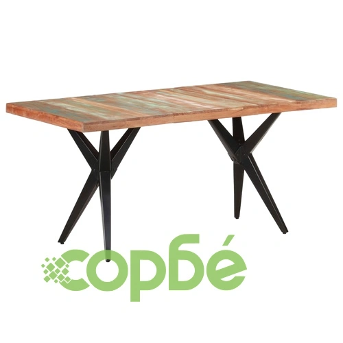 Трапезна маса, 160x80x76 см, регенерирано дърво масив ➤ топ цена ➤ sorbe.bg