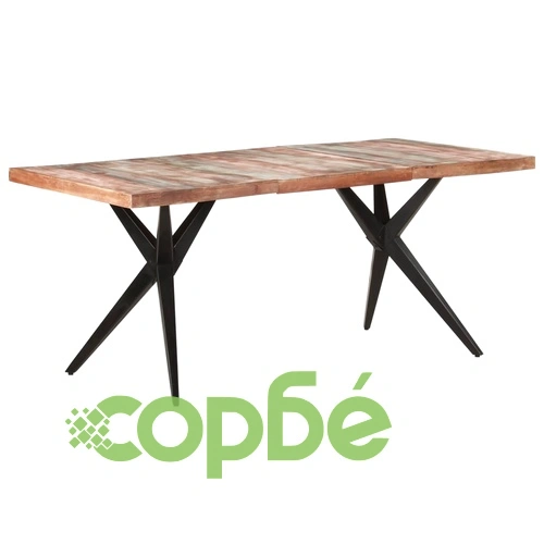 Трапезна маса, 180x90x76 см, регенерирано дърво масив ➤ топ цена ➤ sorbe.bg