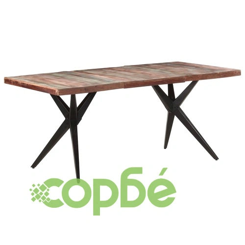 Трапезна маса, 180x90x76 см, регенерирано дърво масив ➤ топ цена ➤ sorbe.bg