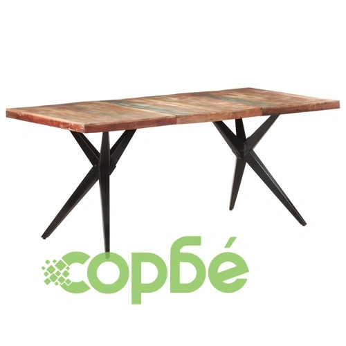 Трапезна маса, 180x90x76 см, регенерирано дърво масив ➤ топ цена ➤ sorbe.bg