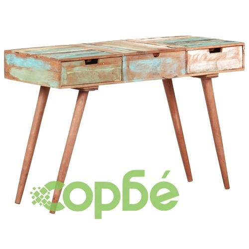 Тоалетка с огледало, 112x45x76 см, регенерирано дърво масив ➤ топ цена ➤ sorbe.bg