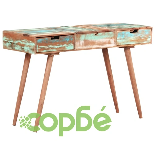 Тоалетка с огледало, 112x45x76 см, регенерирано дърво масив ➤ топ цена ➤ sorbe.bg