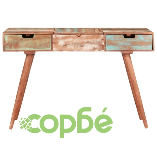 Тоалетка с огледало, 112x45x76 см, регенерирано дърво масив ➤ топ цена ➤ sorbe.bg