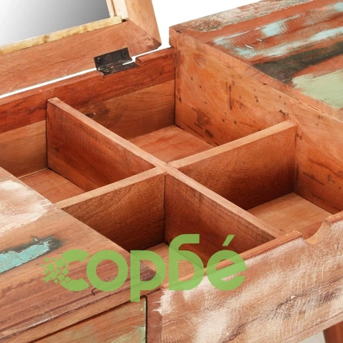 Тоалетка с огледало, 112x45x76 см, регенерирано дърво масив ➤ топ цена ➤ sorbe.bg