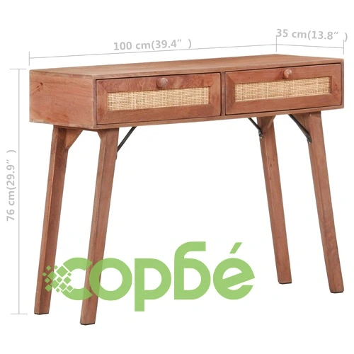 Конзолна маса, 100x35x76 см, мангово дърво масив ➤ топ цена ➤ sorbe.bg