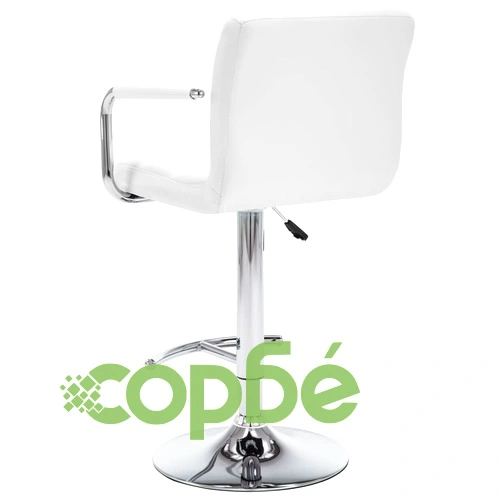 Бар табуретки, 2 бр, бели, изкуствена кожа ➤ топ цена ➤ sorbe.bg