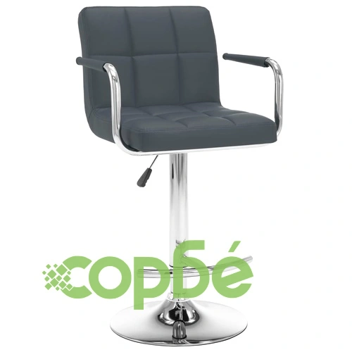 Бар табуретки, 2 бр, сиви, изкуствена кожа ➤ топ цена ➤ sorbe.bg