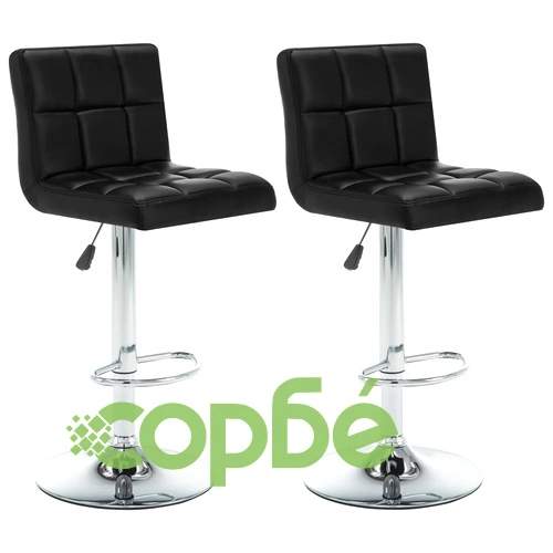 Бар табуретки, 2 бр, черни, изкуствена кожа ➤ топ цена ➤ sorbe.bg