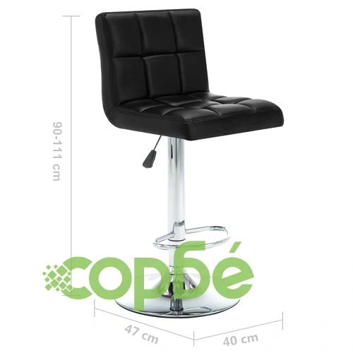 Бар табуретки, 2 бр, черни, изкуствена кожа ➤ топ цена ➤ sorbe.bg