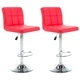 Бар табуретки, 2 бр, червени, изкуствена кожа