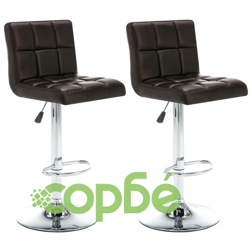 Бар табуретки, 2 бр, кафяви, изкуствена кожа ➤ топ цена ➤ sorbe.bg