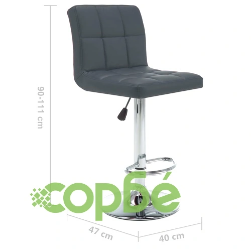 Бар табуретки, 2 бр, сиви, изкуствена кожа ➤ топ цена ➤ sorbe.bg
