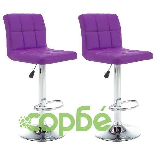 Бар табуретки, 2 бр, лилави, изкуствена кожа ➤ топ цена ➤ sorbe.bg