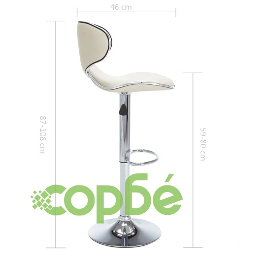 Бар табуретки, 2 бр, кремави, изкуствена кожа ➤ топ цена ➤ sorbe.bg