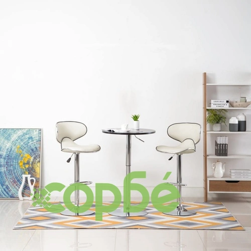 Бар табуретки, 2 бр, кремави, изкуствена кожа ➤ топ цена ➤ sorbe.bg