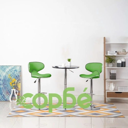 Бар табуретки, 2 бр, зелени, изкуствена кожа ➤ топ цена ➤ sorbe.bg