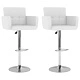 Бар табуретки, 2 бр, бели, изкуствена кожа