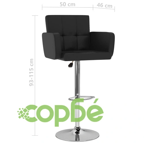 Бар табуретки, 2 бр, черни, изкуствена кожа ➤ топ цена ➤ sorbe.bg