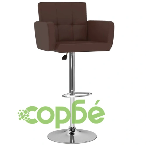 Бар табуретки, 2 бр, кафяви, изкуствена кожа ➤ топ цена ➤ sorbe.bg