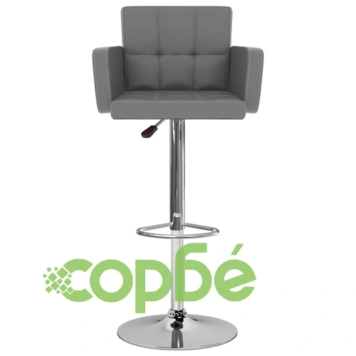 Бар табуретки, 2 бр, сиви, изкуствена кожа ➤ топ цена ➤ sorbe.bg