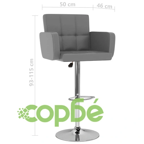 Бар табуретки, 2 бр, сиви, изкуствена кожа ➤ топ цена ➤ sorbe.bg
