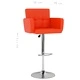 Бар табуретки, 2 бр, оранжеви, изкуствена кожа