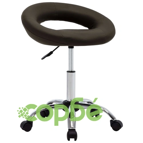 Стол с колелца, кафяв, изкуствена кожа ➤ топ цена ➤ sorbe.bg