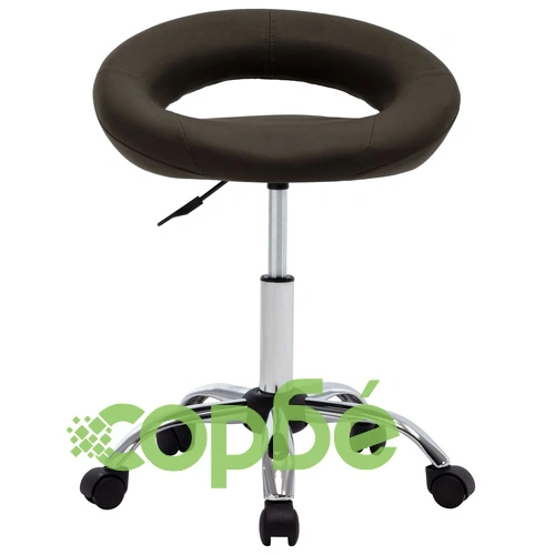 Стол с колелца, кафяв, изкуствена кожа ➤ топ цена ➤ sorbe.bg