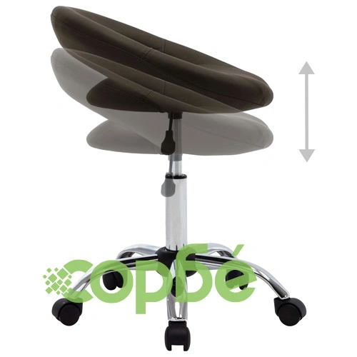 Стол с колелца, кафяв, изкуствена кожа ➤ топ цена ➤ sorbe.bg