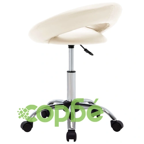 Стол с колелца, кремав, изкуствена кожа ➤ топ цена ➤ sorbe.bg