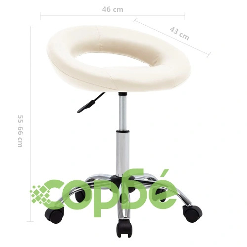 Стол с колелца, кремав, изкуствена кожа ➤ топ цена ➤ sorbe.bg