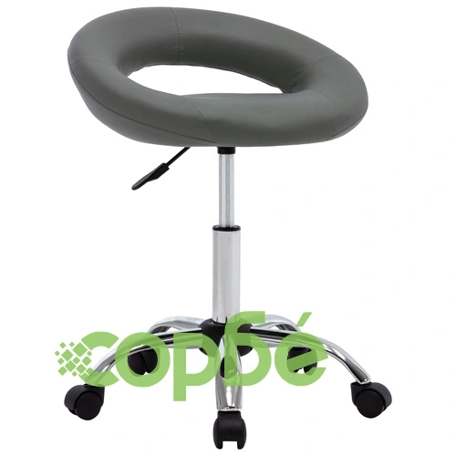 Стол с колелца, сив, изкуствена кожа ➤ топ цена ➤ sorbe.bg