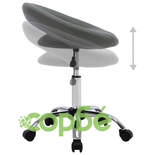 Стол с колелца, сив, изкуствена кожа ➤ топ цена ➤ sorbe.bg