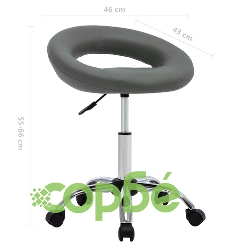 Стол с колелца, сив, изкуствена кожа ➤ топ цена ➤ sorbe.bg