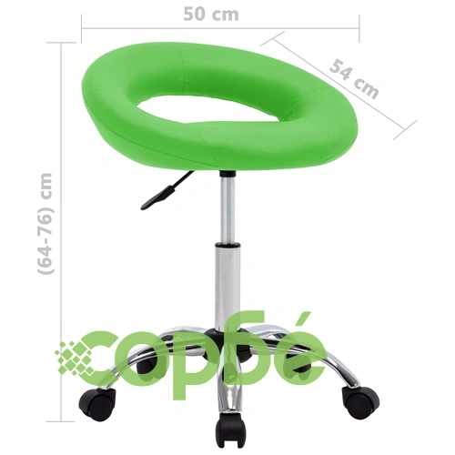 Стол с колелца, зелен, изкуствена кожа ➤ топ цена ➤ sorbe.bg