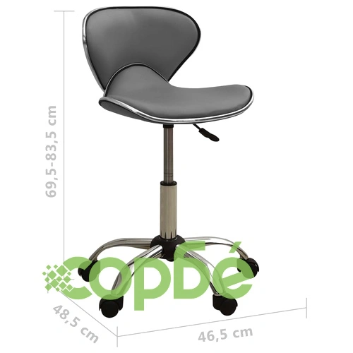 323678  Salon Spa Stool Grey Faux Leather ➤ топ цена ➤ sorbe.bg