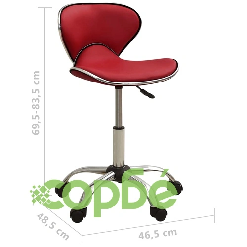 Стол за студио за красота, виненочервен, изкуствена кожа ➤ топ цена ➤ sorbe.bg