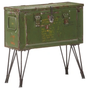 Сандък за съхранение, военен стил, 68x24x66 см, желязо