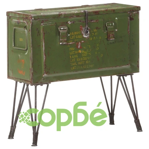 Сандък за съхранение, военен стил, 68x24x66 см, желязо ➤ топ цена ➤ sorbe.bg