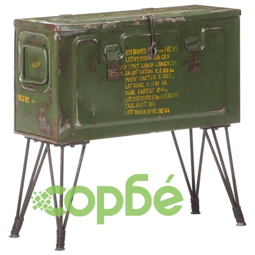 Сандък за съхранение, военен стил, 68x24x66 см, желязо ➤ топ цена ➤ sorbe.bg