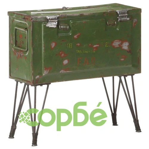 Сандък за съхранение, военен стил, 68x24x66 см, желязо ➤ топ цена ➤ sorbe.bg