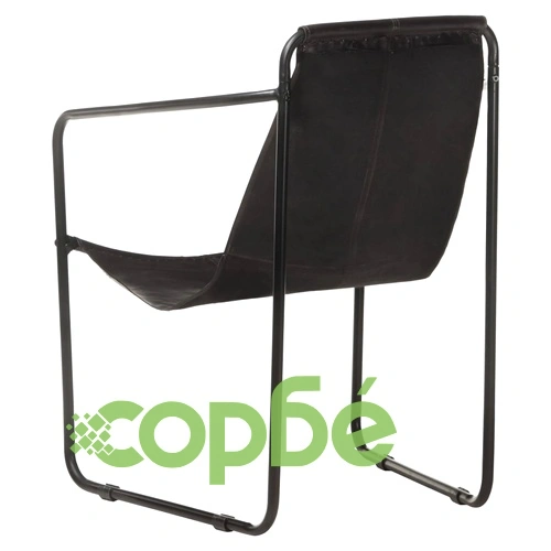 Фотьойл за релакс, черен, естествена кожа ➤ топ цена ➤ sorbe.bg