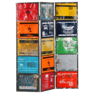 Разделител за стая, многоцветен, 45x17x167 см, желязо