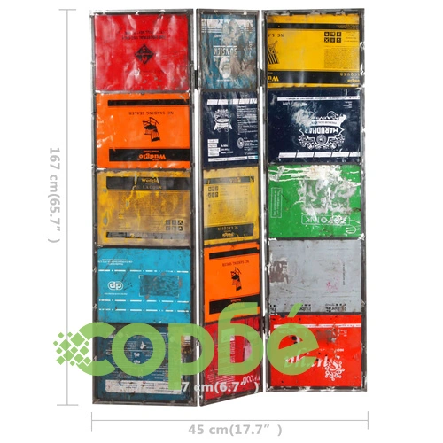 Разделител за стая, многоцветен, 45x17x167 см, желязо ➤ топ цена ➤ sorbe.bg