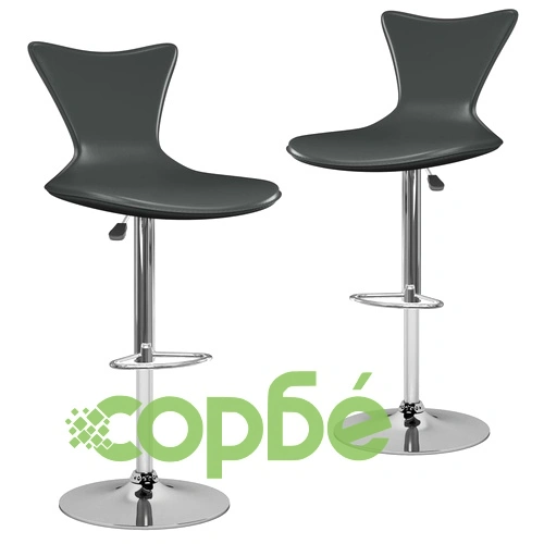 Бар табуретки, 2 бр, сиви, изкуствена кожа ➤ топ цена ➤ sorbe.bg