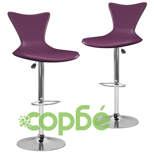 Бар табуретки, 2 бр, лилави, изкуствена кожа ➤ топ цена ➤ sorbe.bg