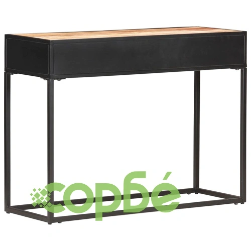 Конзолна маса, 100x35x75 cм, грубо мангово дърво и тръстика ➤ топ цена ➤ sorbe.bg